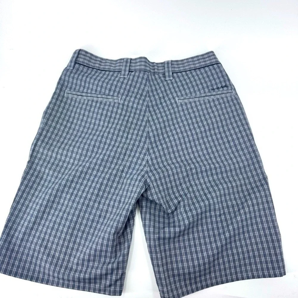 TravisMathew Mens Plaid Golf Shorts‎ Blue White Size 32 Stretch Performance